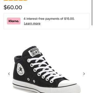 Women’s converse Madison mid-top sneakers. Size 6.